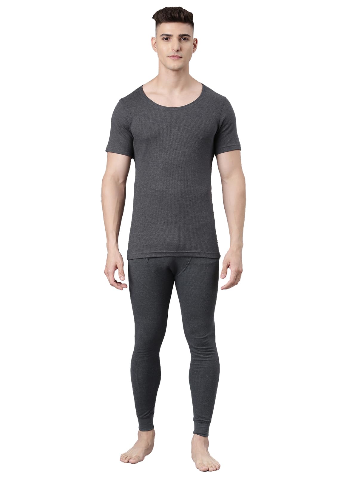levi's 037-039 Men's Cotton Solid V-Neck Thermal Top & Bottom Set (Pack of 1)-picture-25
