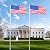 VINGLI Upgraded 25FT Sectional Aluminum Flagpole, Thick Tube Halyard Flag Pole,Kit Free 27~33mph, with 3'x5' polyester USA American Flag? Golden Ball Top Halyard Rope PVC Sleeve,2pcs