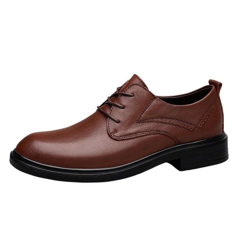 Men's Genuine Leather Oxford Dress Shoes, British Style Lace-Up Business Footwear for Formal Occasions, Comfortable Shoes