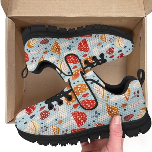 Little Kid Boys Girls Shoes Lightweight Mesh Breathable Adorable Running Sneakers for Little Kid and Big Kid Mushroom Pattern2