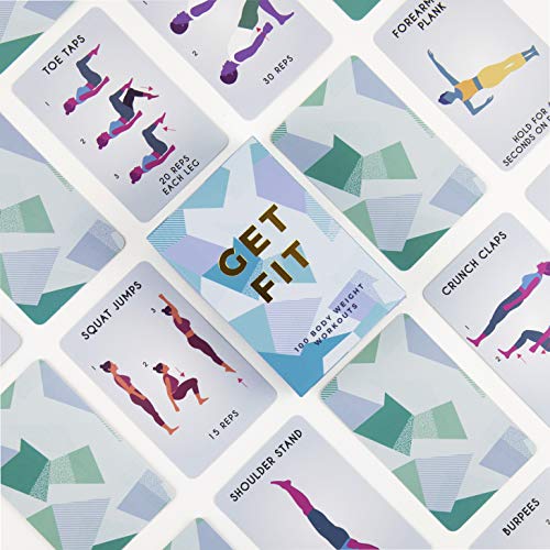 Gift Republic-100 Tarjetas de Actividad de Fitness Get Fit, Tablero de Juego Monopoly, Color Azul (GR490056)