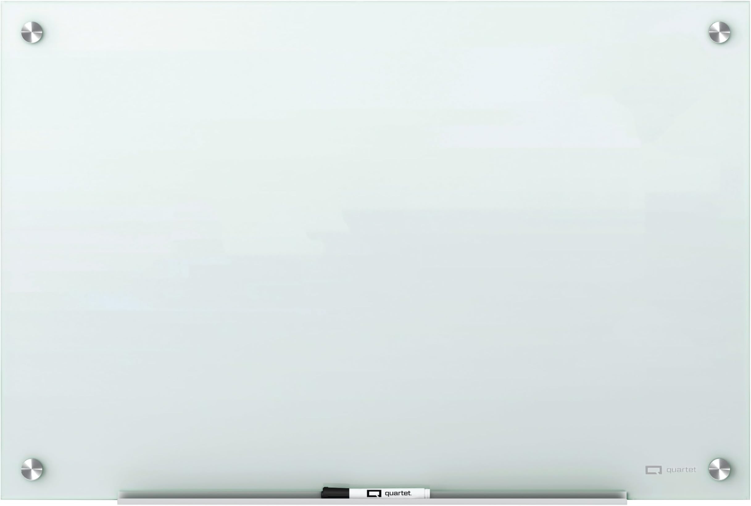 Quartet Magnetic Glass Dry Erase White Board, 36''W x 24''H Whiteboard, Infinity Frameless Mounting, White Surface (G3624W)