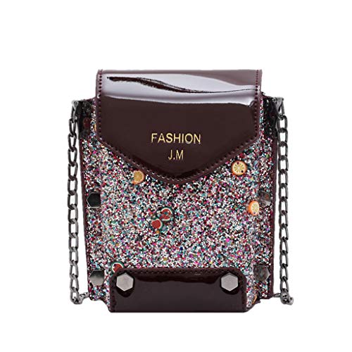 TIANMI Fashionable Wild Leather Bag Ladies Chain Messenger Bag Simple Casual Shoulder Bag