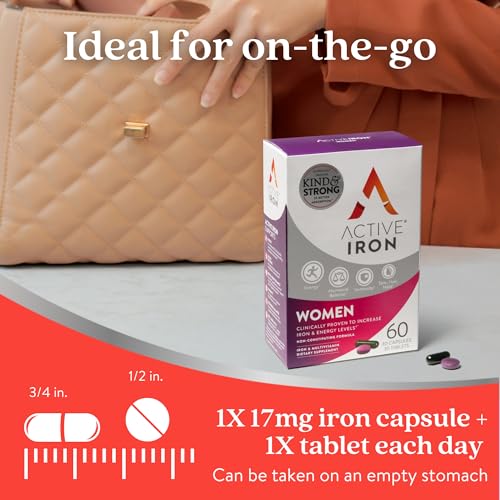 Active Iron Supplement 25mg + Multivitamin for Women – Clinically Proven to Increase Energy & Reduce Tiredness – Gentle, Non-Constipating Iron + Women’s Multivitamin – 30 Capsules + 30 Tablets - Thumbnail 7