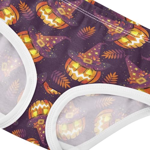 Little Girl Underwear Toddler Panties Kids Undies Halloween Pumpkin Soft Cotton Briefs 2T-8Y4