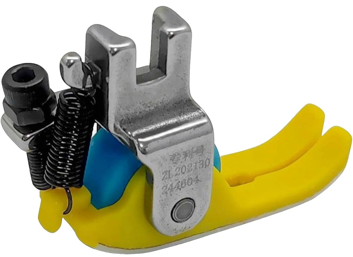 S S Mart Narrow Roller Teflon Presser Foot for Industrial Sewing Machines, Non-Stick Silicone Wheel, for Leather Vinyl and Velvet, High Shank