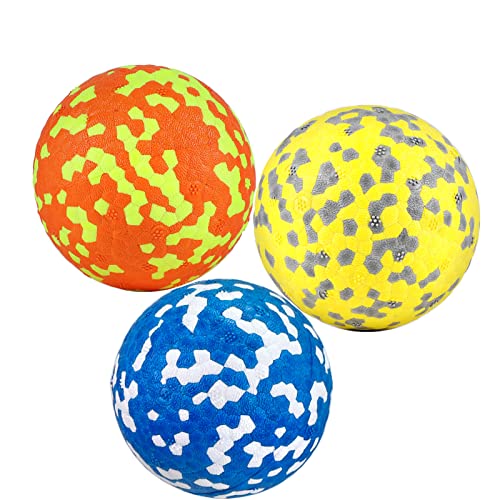 FONPOO Palla per Cani Super Stretch, Giochi Resistenti per Grandi, Piccola e Media Taglia, Regalo Interattivo (Gelb+Blau+Orange)