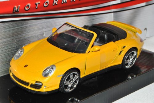 Porsche 911 997 Turbo Cabrio Gelb 2004-2011 1/24 Modell Auto