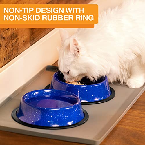 Neater Pet Brands – Outdoor Camping Style Pet Bowl – Enamel Ware Blue Black Granite Colors – Dog Cat No Tip Skid Bowls (32 oz, Blue) Neater Pet Brands – Outdoor Camping Style Pet Bowl – Enamel Ware Blue Black Granite Colors – Dog Cat No Tip Skid Bowls (32 oz, Blue)