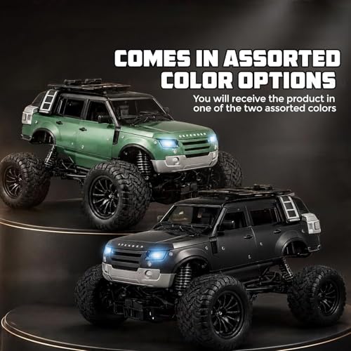 Image of Royal Cellar Defender Climbing Remote Control Car, 1:18 RC Monster Truck 2WD with Dual Spray Smoke, LED Lights, 2.4GHz Long Range, Alloy Body Off Road Car, Type C Rechargeable (Defender Off-Road)