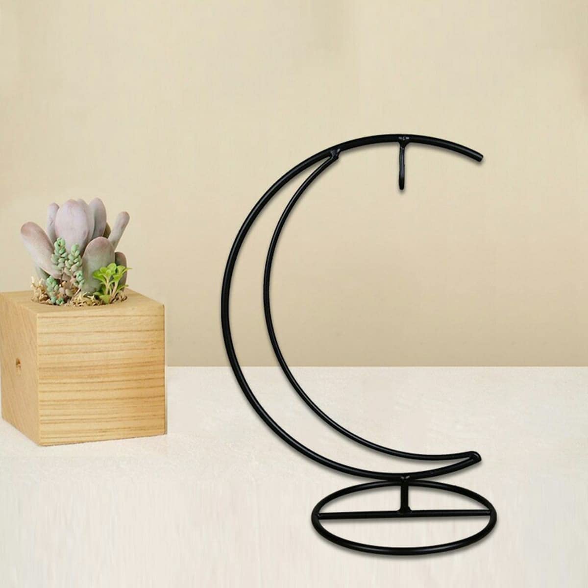 Lot De 10 Supports Décoratifs En Forme De Lune - Métal Doré Sur Base Bois, 24.9x19.1 Cm, Pour Mariage, Fête, DIY - 4