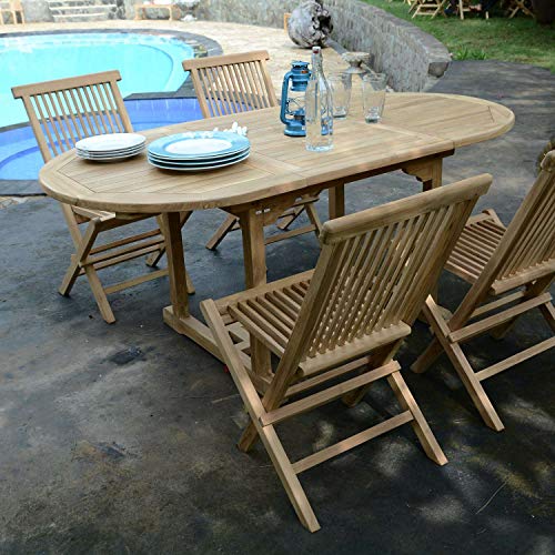 Teck'Attitude Salon de Jardin en Teck Massif Hawai, 4 Places