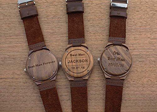 Cosvog Personalized Engraved Wooden Watch Groomsmen Anniversary Wood Watches For Husband Walnut #TOP2