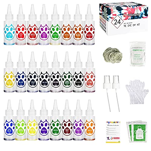 Batik - Colección Batik, Batik, paquete Batik | Kit Tie-Dye con 24 colores, paquete Tie-dye, botellas precargadas para niños y adultos, para fiestas artesanales de tela