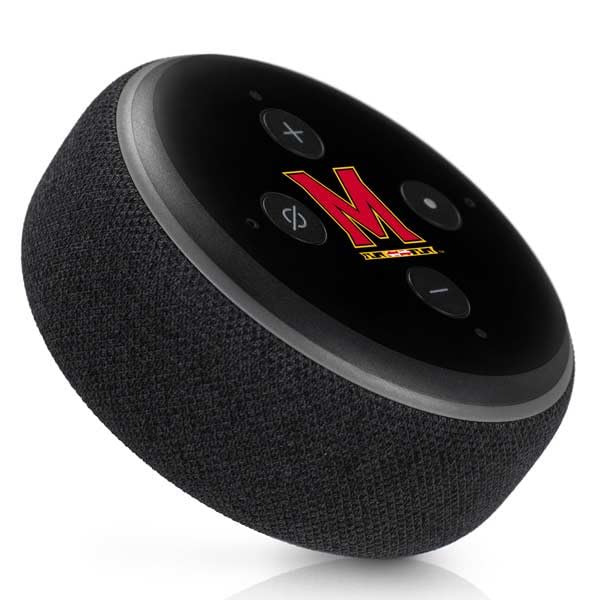 Skinit Decal Audio Skin Compatible with Amazon Echo Dot 3 - Officially Licensed University of Maryland M Logo Design