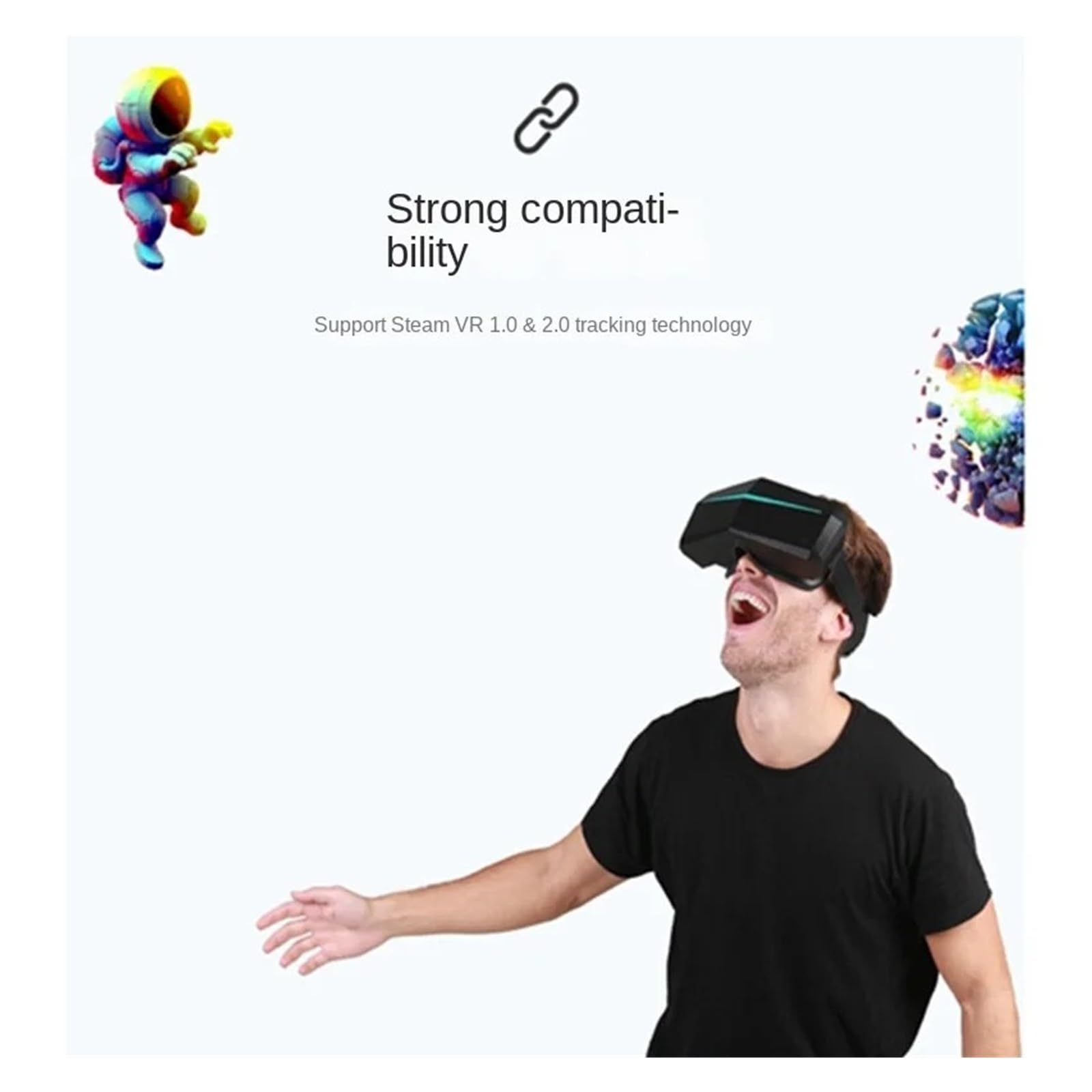5K Super VR Smart Glasses 180Hz Ultra-high Refresh Rate VIRTUAL Reality Headsets PCVR 3D Helmet COMPUTER VR Games(5k super)