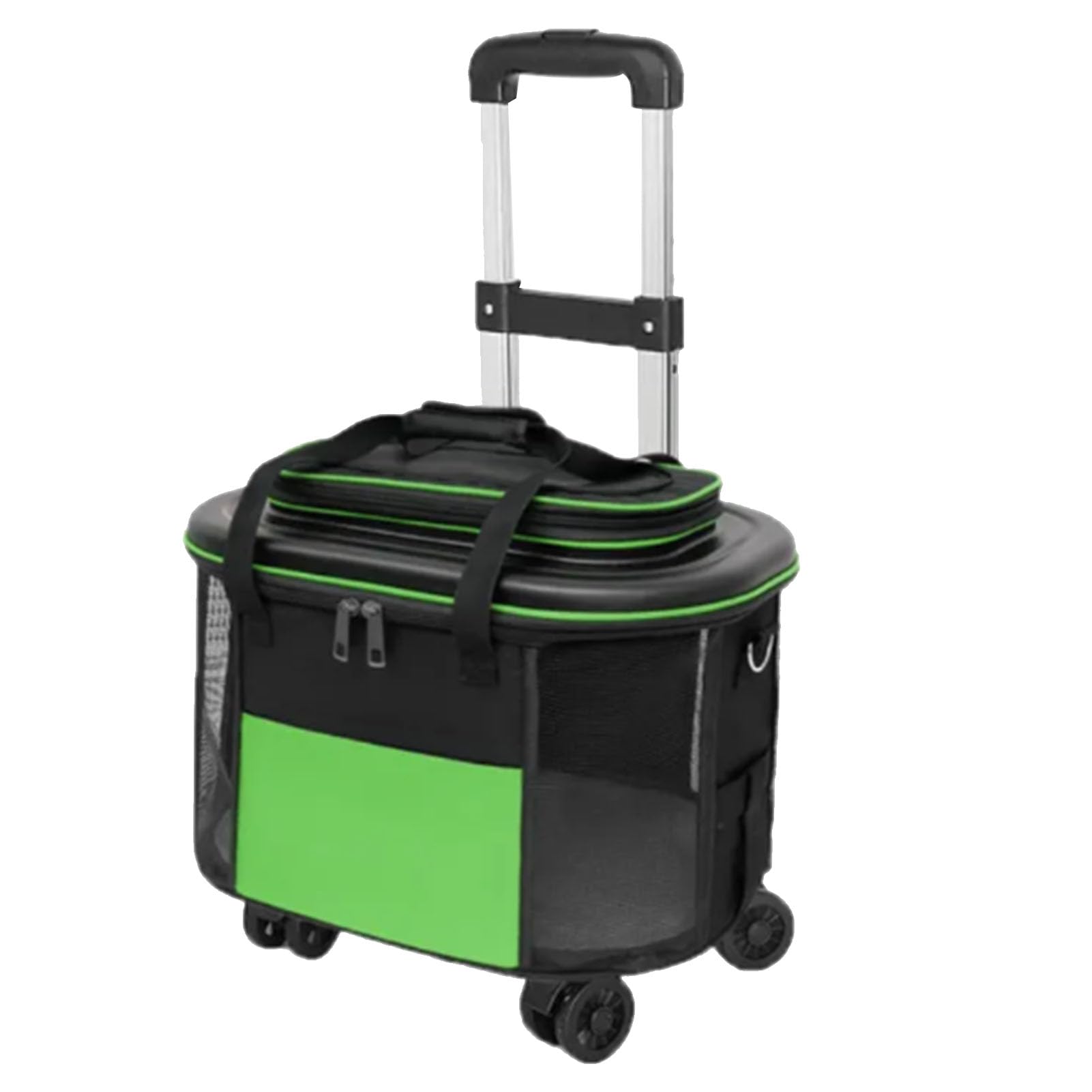Transportín Portátil para Mascotas con Ruedas para Gatos y Perros con Ruedas para Viajes (Verde)