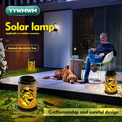 Solar Metal Outdoor Lanterns Solar Hanging Bird Lights Waterproof Solar Powered Garden Decor Led Outside Yard Patio Decorations (Bird) #TOP6