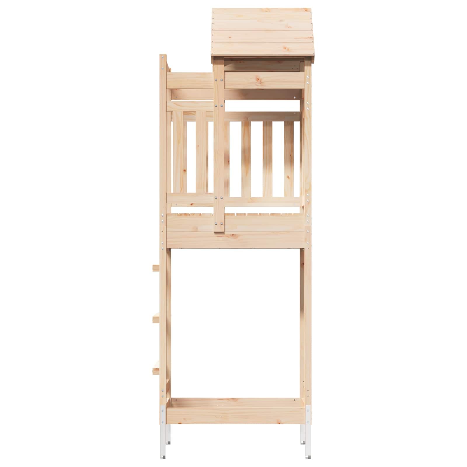 vidaXL Spielturm Braun 52,5 x 85 x 238 cm Massives Kiefernholz, Moderner Outdoor-Spielplatz, robuster Garten-Spielbereich, Abenteuer-Turm für Kids, Spaß im Hinterhof