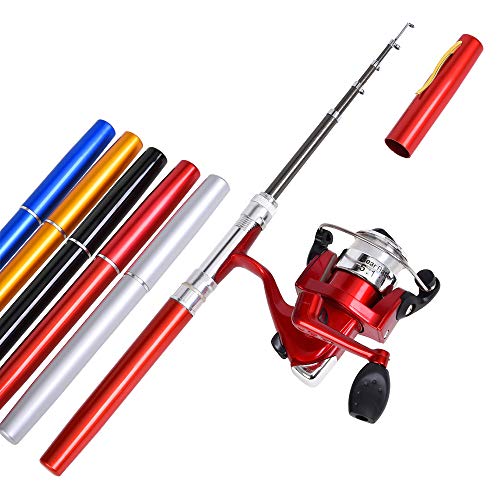Caneta, Andoer Conjunto de carretel giratório para vara de pesca com canetas e carretéis de liga de