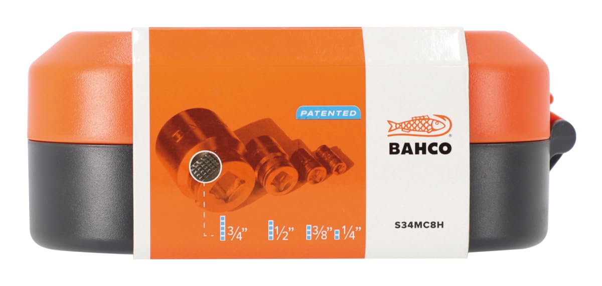 Bahco Set di chiavi a bussola e punte da 34 pezzi, attacco da 1/4", in acciaio al cromo vanadio, kit di attrezzi professionali con cricchetto, prese e accessori, ideale per fai da te, attività