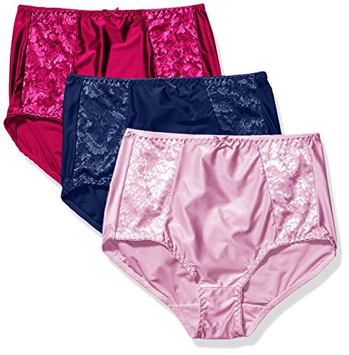 Bali Women's Double Support Ultra Soft Brief 3-Pack Panty, in The Navy, Pink