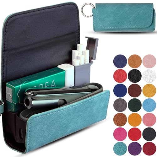 [15+ FARBEN] e-smoQ Etui für IQOS ILUMA i & ILUMA Hülle für IQOS Zubehör Tasche auch für ILUMA Prime (türkis)