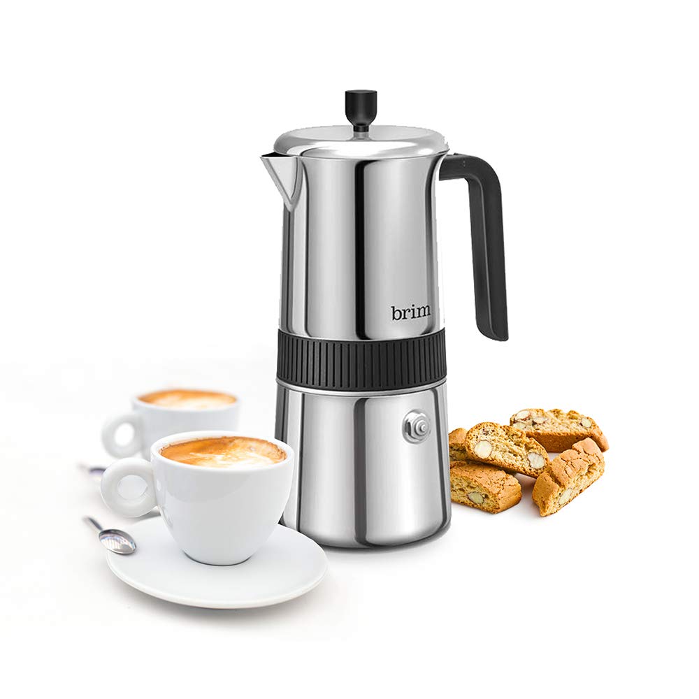 brim 6 Cup Moka Maker, black handle 