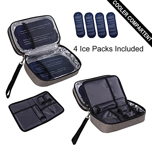 Image of apollo walker Insulin Cooler Travel Case with Ice Packs and Insulation | TSA Approved Includes 2 x 90g ice packs for 9-hour cooling insulin pens & syringes for Diabetics to Carry (Gray)