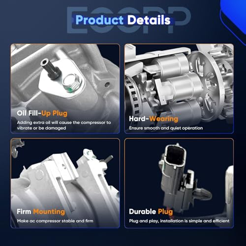 Image of ECCPP AC Compressor 2013-2018 Fit for Nissan Altima L4 2.5L | AC Compressor with Clutch Rapid Cooling