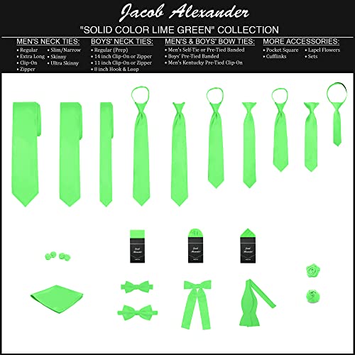 Image of Jacob Alexander Men's Pretied Banded Adjustable Solid Color Bowtie