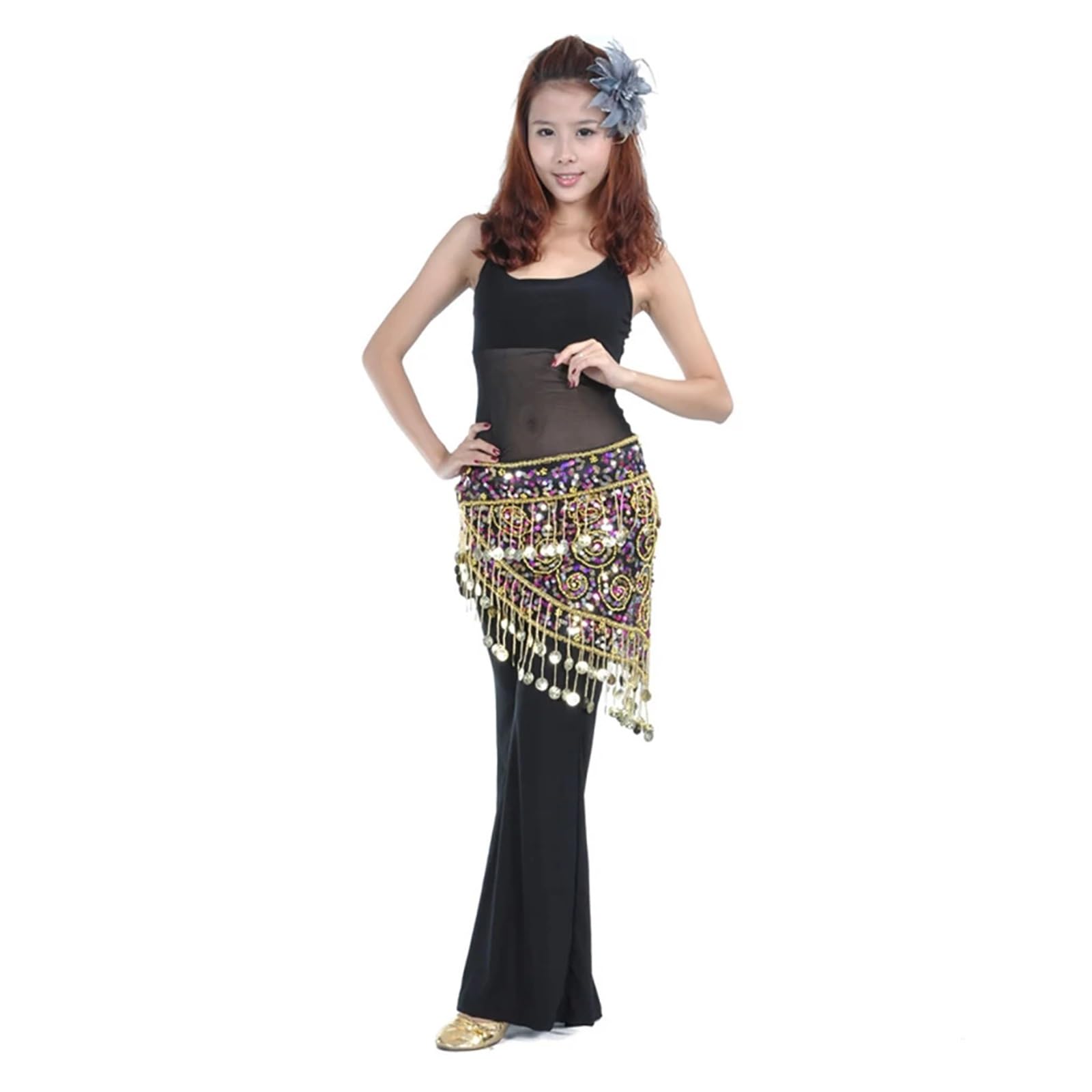 Sciarpa per Danza del Ventre Cintura da Ballo for Danza del Ventre, Lunghezza 135 cm, for Donne, Accessori for spettacoli di sul palco