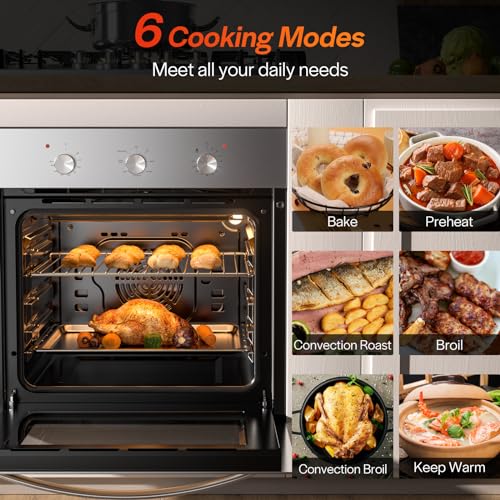Image of Empava 24 inch 2.3 cu ft Single Electric Convection Wall Oven, Stainless Steel