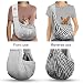 Tomkas Dog Carrier Sling - Pet Carrier for Small Dogs and Cats, Adjustable Strap, Zip Pocket, Snap Closure (Grey, M - Adjustable Strap Eu)