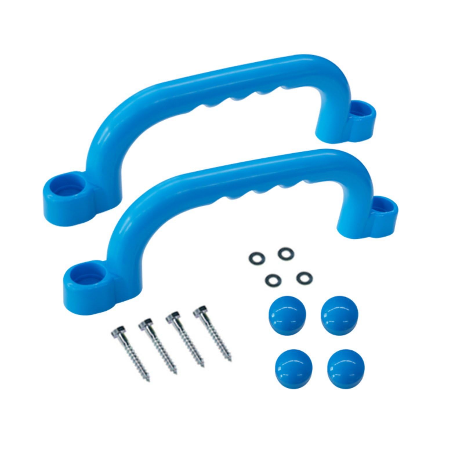 PETSOLA 2 Pieces Climbing Frame Handles Sturdy Construction Kids Climbing Handle Ergonomic Design Treehouse Grip Handles for Young Children, Sky Blue