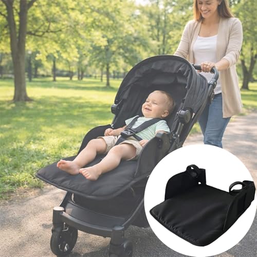 Poggiapiedi per Passeggino, Poggiapiedi per Estensione Passeggino, Supporto per Piedi per Passeggino Rimovibile e Regolabile (BLACK)