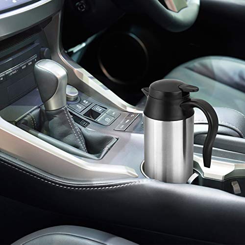 Car Kettle Boiler, Electric Kettle, Tea Kettle, Portable Bottle Warmer, 750Ml 120W Stainless Steel For Travel Electric Car Travel Mug Car Coffee Cup Warmer with DC 12V Charger