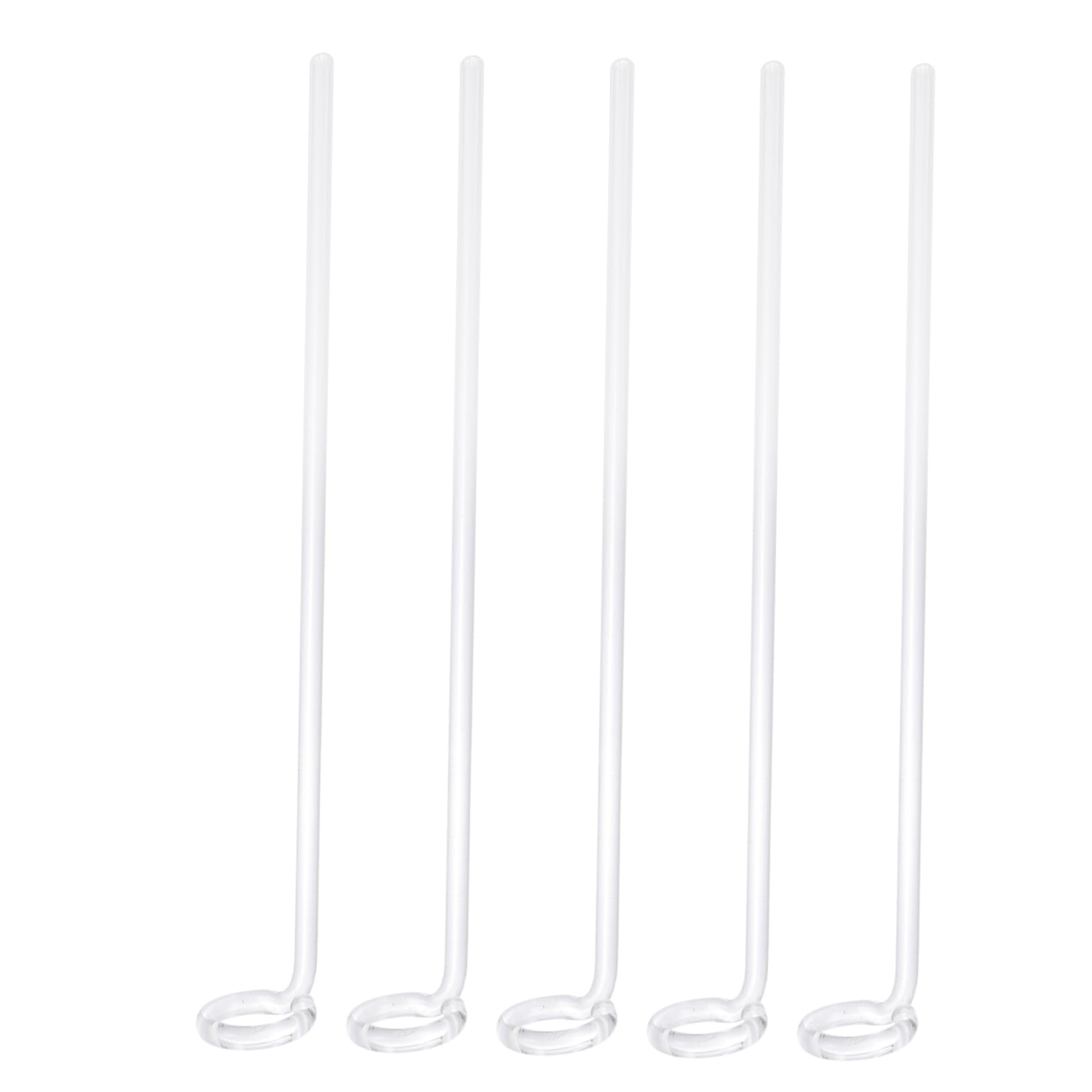 KICHOUSE 5pcs Glass Rod Mixer Drink Mixers Stirring Rod Laboratory Drainage Bar Labs Drainage Bar Stirring Sticks Stir Rod Chemistry Kitchen Stir Rod Transparent re-usable