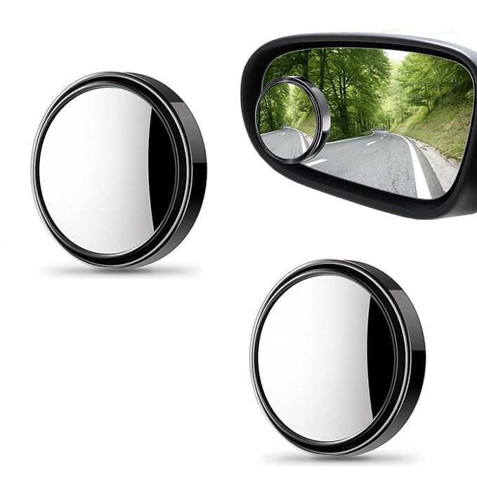 Perfect Solution 360 Degree Wide Angle Adjustable Blind Spot Mirror Compatible With Mahindra Bolero Car | Parking Mirror for Car (Round, Set of 2 Pieces)