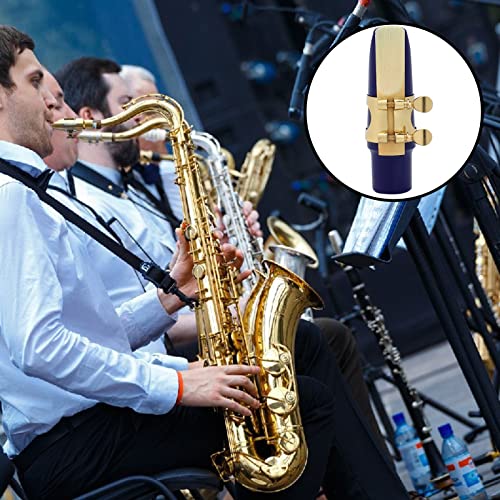 Craftshou 31 Pieces Alto Saxophone Mouthpiece Kit Includes Saxophone Mouthpiece With Metal Ligature,Saxophone 2.5 Reeds Cushions And Plastic Cap(Blue) #TOP7