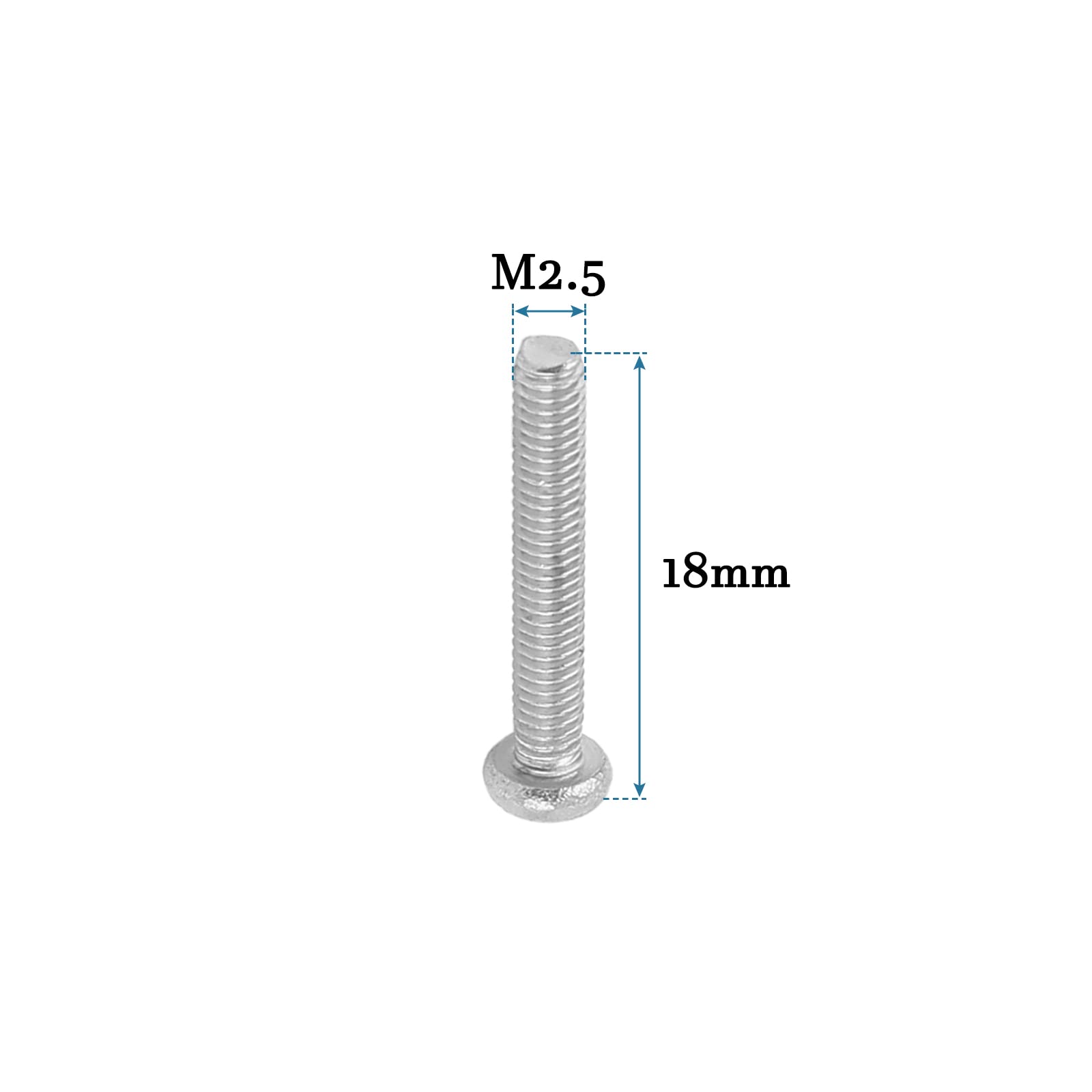 QUARKZMAN M2.5 Piatta Phillips Croce Testa Vite x 60pz 304 Inossidabile Acciaio Fissaggi Bulloni per Precisione e Industriale Macchine, [16mm Lunghezza, Argento Tono]