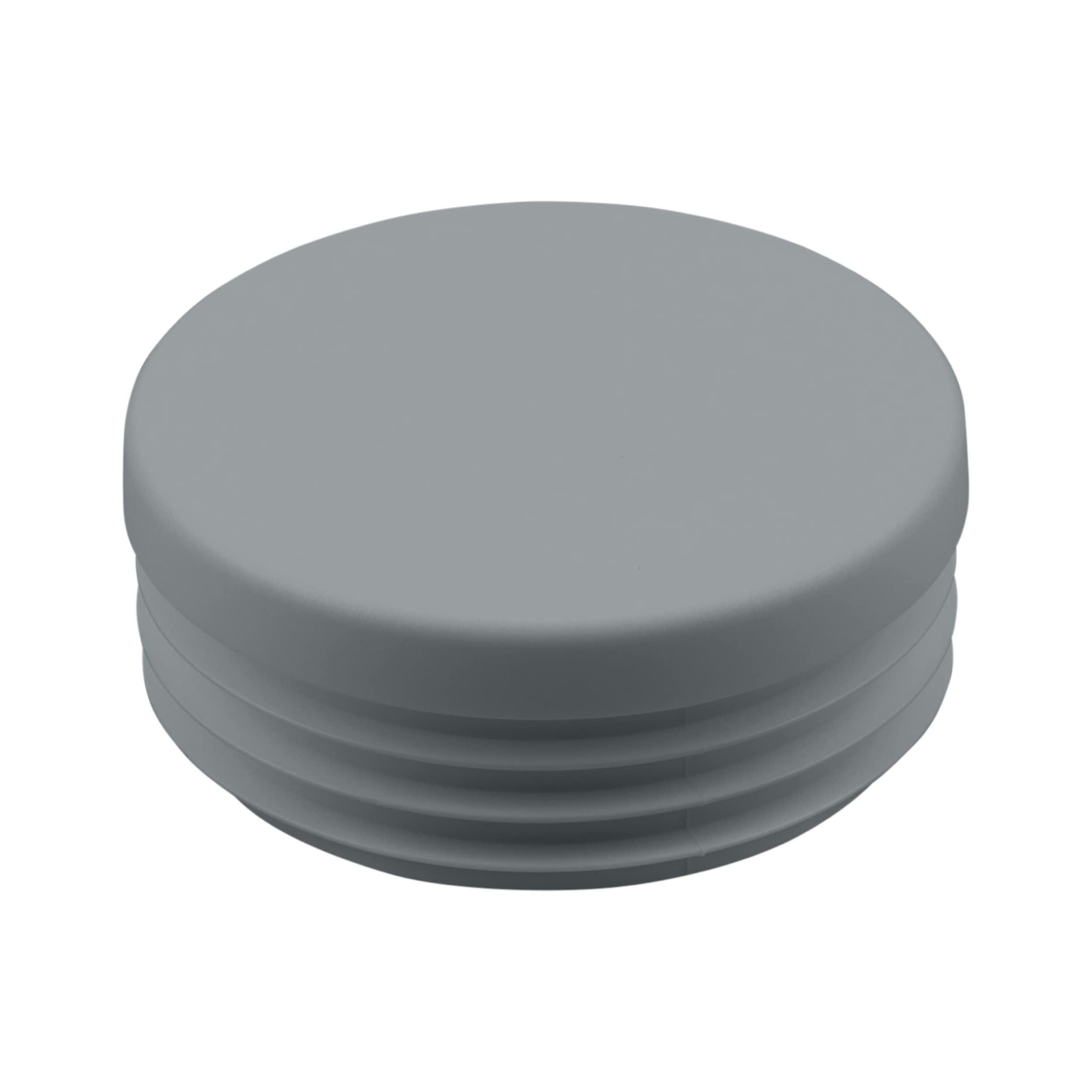 10 Piezas de Tapas de plastico Redondas para Tubos, Blanco, Gris, Negro, tamaños de 10mm a 120mm, Protector Patas sillas, Tacos, conteras, topes (Ø-Exterior: 38mm, Espesor de Pared: 1-2mm, Gris)