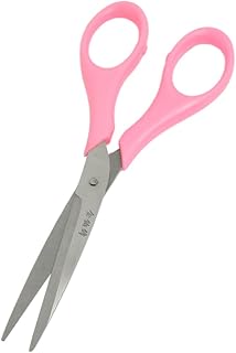Aexit Home Office Hand Tools Pink Handle Metal Blade Sewing Paper Straight Shears & Scissors Scissors 6.7