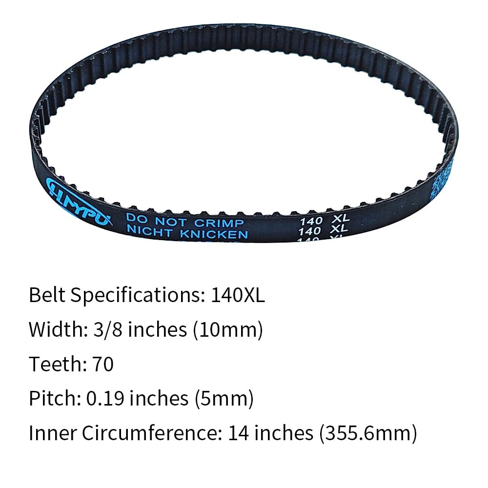 2Pcs 140XL037 Timing Belt 10mm Width 70 Teeth Cogged Rubber Synchronous Closed Loop Small Gear Drive Belts for 3D Printer Air Compressor Carbon Belt Replacement Disc Tabletop Sander Black — Amazon image 2