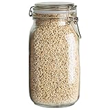 Galashield Glass Jars with Airtight Lids Food Storage Jars Leak Proof Canisters with Clear Preserving Seal Wire Clip Fastening for Kitchen Canning Pickling [50 oz]