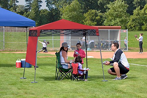Quik Shade 7' x 7' Go Hybrid Pop-Up Compact and Lightweight Slant Leg Backpack Canopy, Red - Thumbnail 4