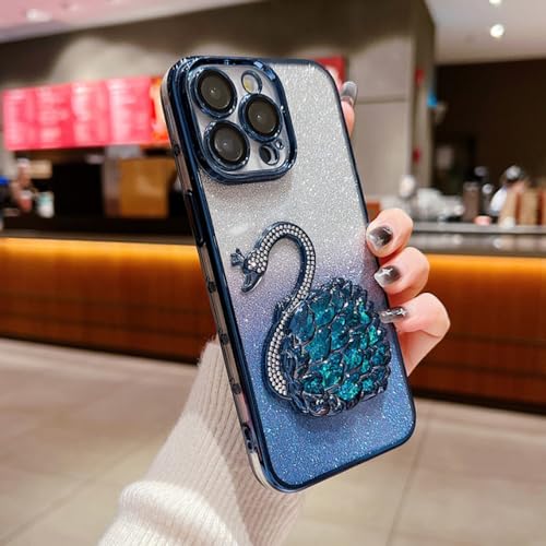 Coque iPhone 15 anti-rayures transparente à motif cygne pour éviter les bris d'écran