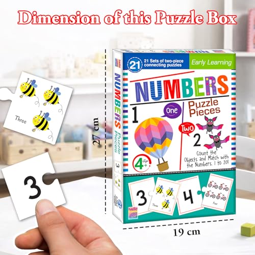 Image of Numbers Jigsaw Puzzle Connecting 2-piece (Set of 21 pcs) for Kids, Childrens and Toddlers - Early Learning Educational Brain Booster with Fun and Engaging - Ages 4+