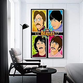 chuanglanja Toile Oeuvre Peinture60*90cm sans Cadre Les célèbres Beatles Art Abstrait Mur Art Photo Impression Moderne… - Les Beatles, Paul McCartney, John Lennon, RIngo Starr, George Harrison chuanglanja Toile Oeuvre Peinture60*90cm sans Cadre Les célèbres Beatles Art Abstrait Mur Art Photo Impression Moderne… – Image 4