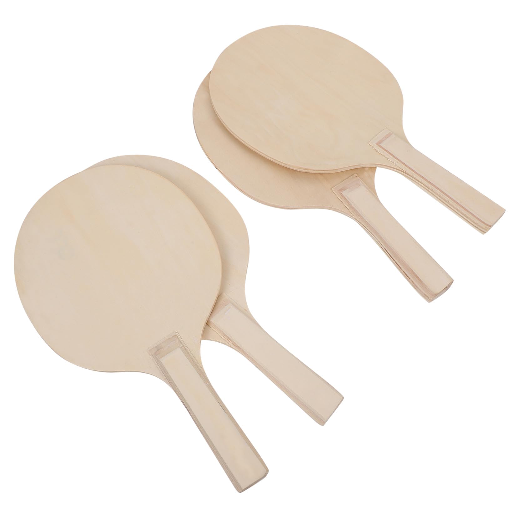 4pezzi Racchette da Spiaggia in Legno Naturale Resistenti Racchette da Badminton per Gioco all Aperto in Marrone Adatte Ragazza Adolescenti e Adulti per Allenare Coordinazione